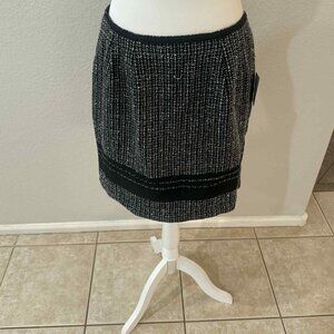 Black & White Tweed Mini Skirt NWT [Sz. L]